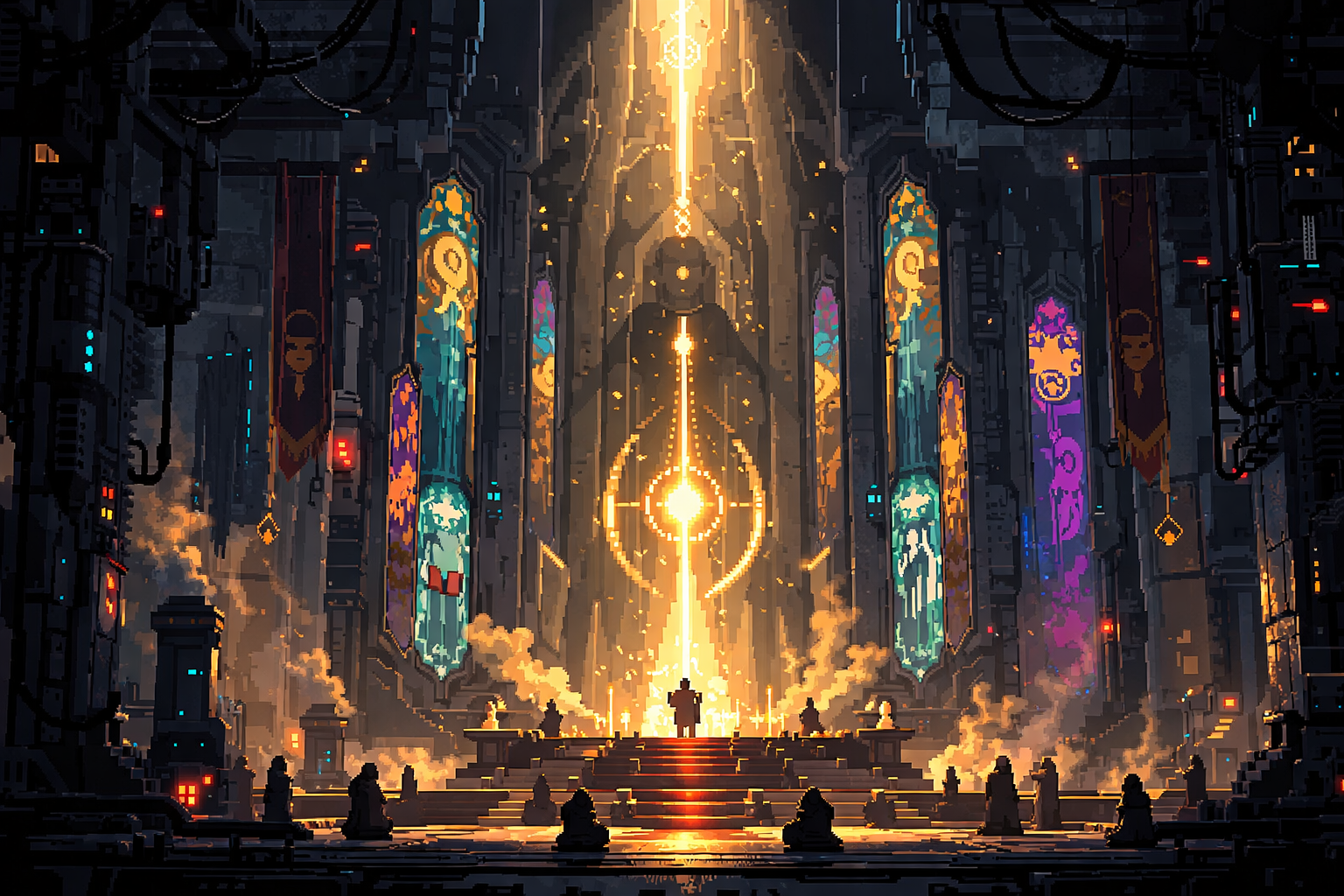 Grand chamber housing the seat of the Church of the Seed.